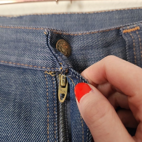 VINTAGE 70s JCPENNEY Denim Jeans Talon 42 Zip High Rise Flare - Picture 11 of 14